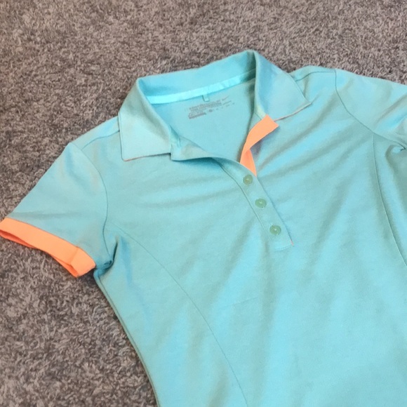 Nike Tops - XS Nike Golf Tour Performance Dri-Fit Polo Tee Blue and Orange Button Up Shirt
